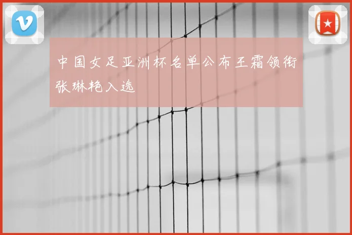 中国女足亚洲杯名单公布王霜领衔张琳艳入选